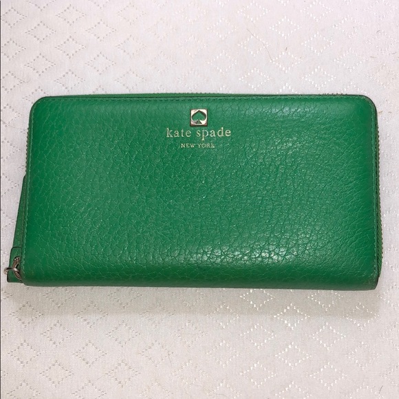 kate spade Bags Kate Spade Green Leather Wallet Poshmark
